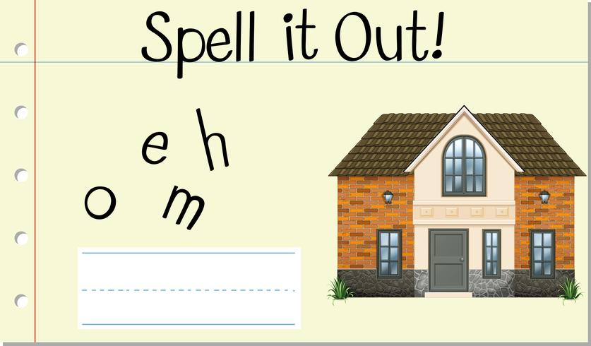 Spell it out home vector