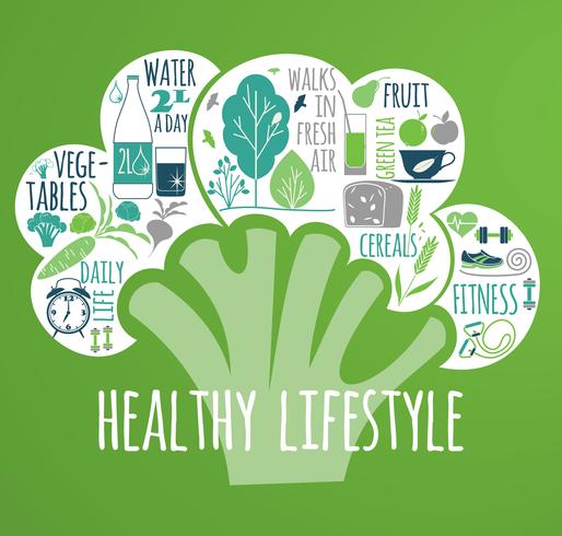 Vector illustration of Healthy lifestyle.