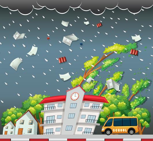 Big storm street scene vector