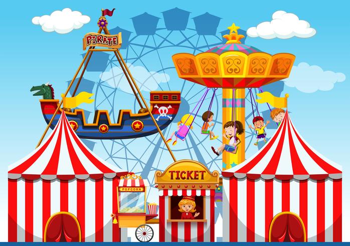 Fun fair raide background vector