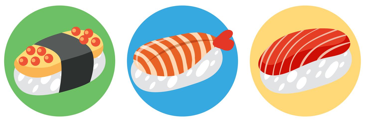 Un juego de sushi japonés vector