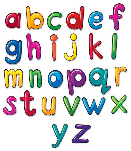 Letras de la obra del alfabeto. vector