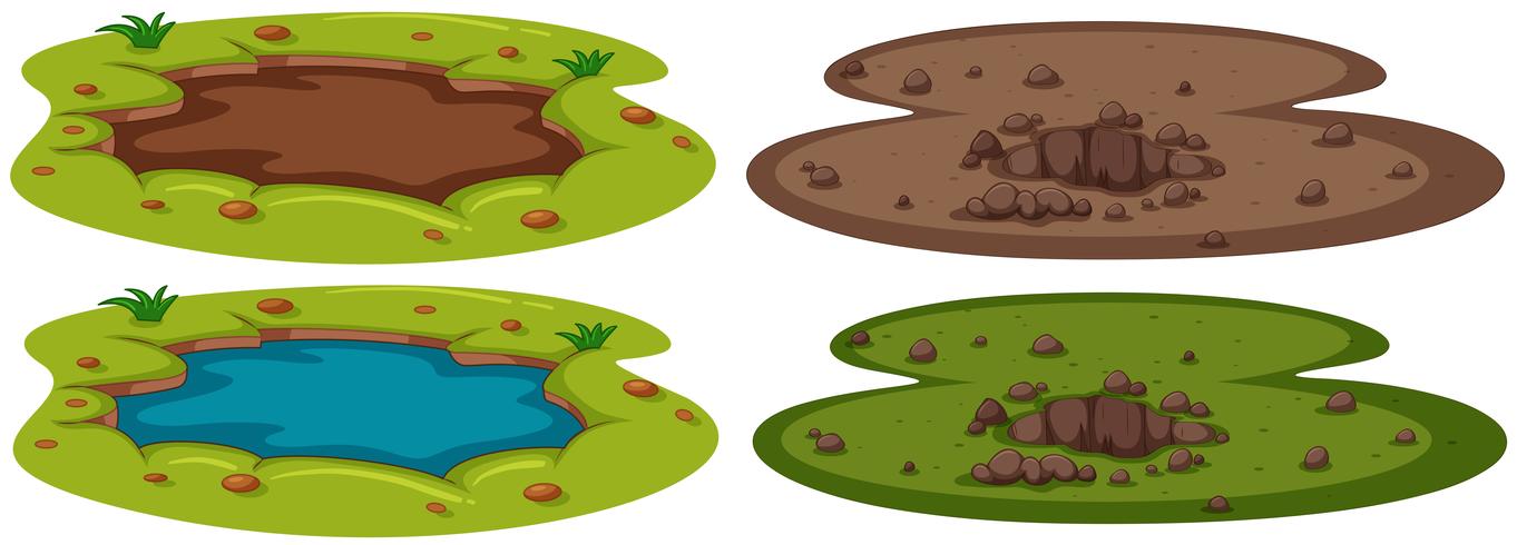 A Set of Underground Hole vector