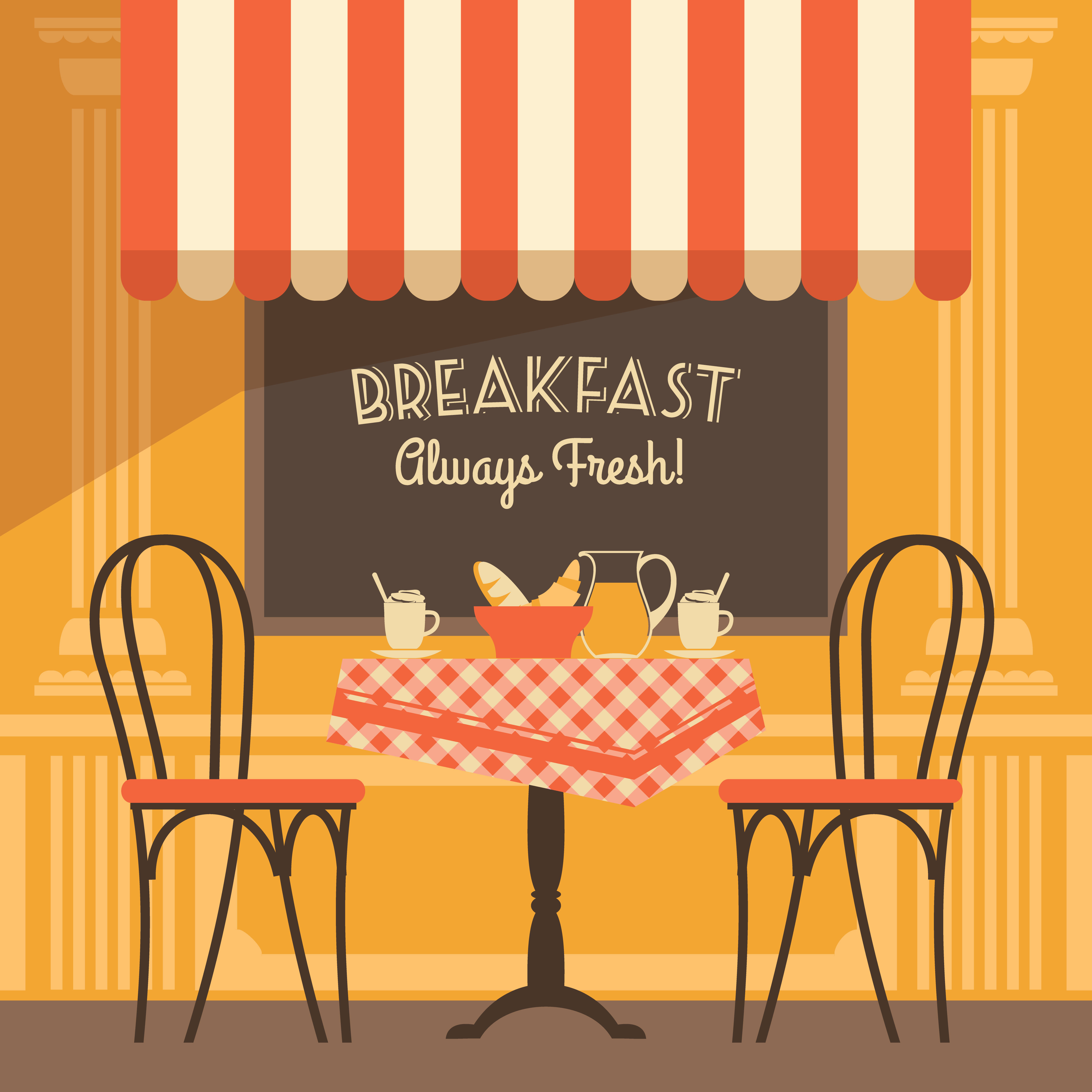 Vector modern flat design illustration of street cafe. 295479 Vector