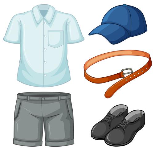 School uniform set on white background vector