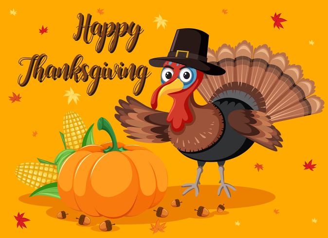 Happy thanksgiving pumpkin and turkey card - Download Free Vectors, Clipart Graphics & Vector Art
