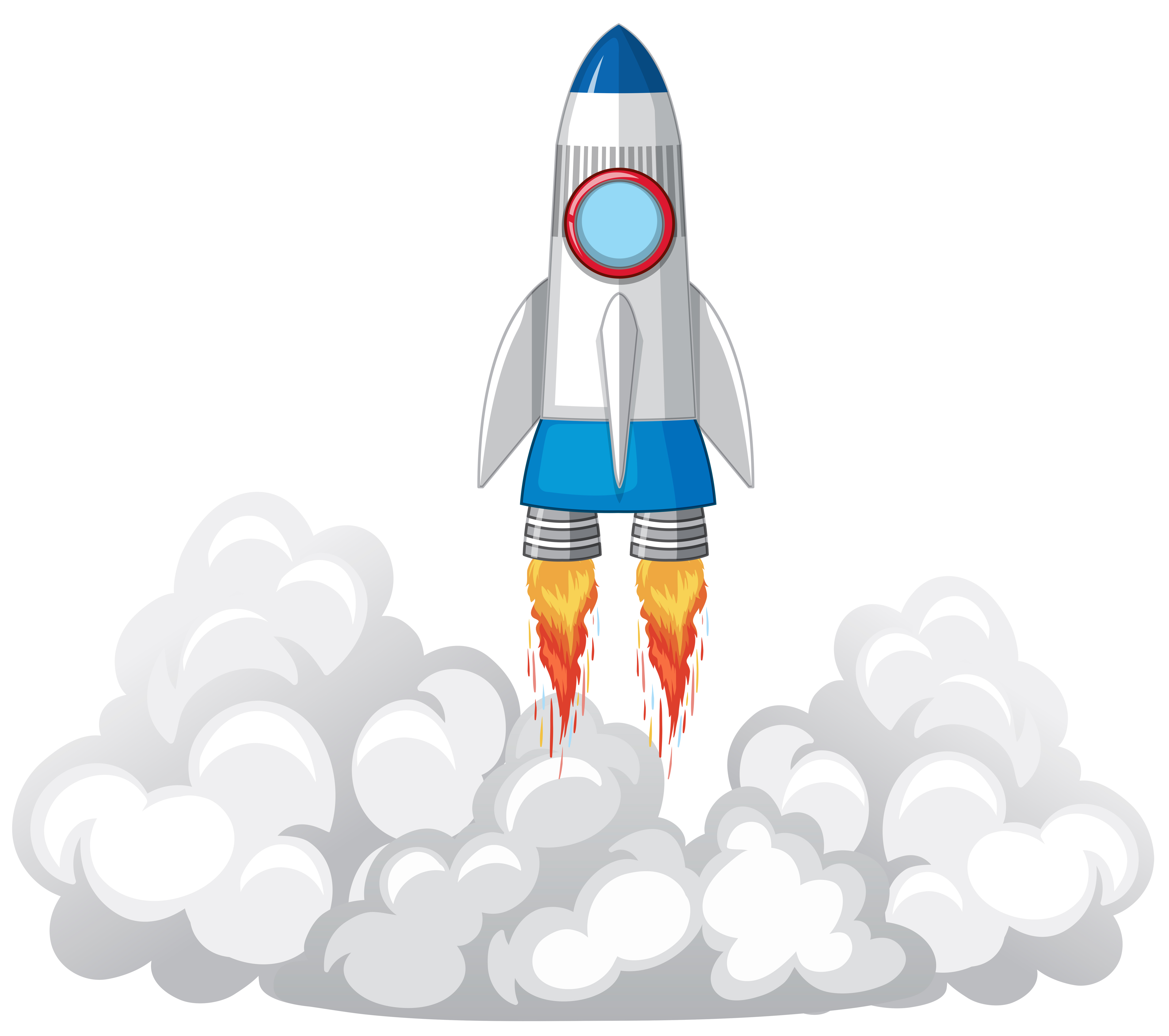 Rocket launch in the clouds 295499 Vector Art at Vecteezy