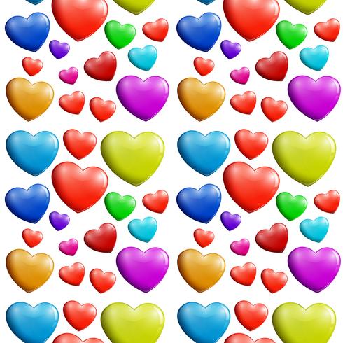 A seamless colorful heart pattern vector
