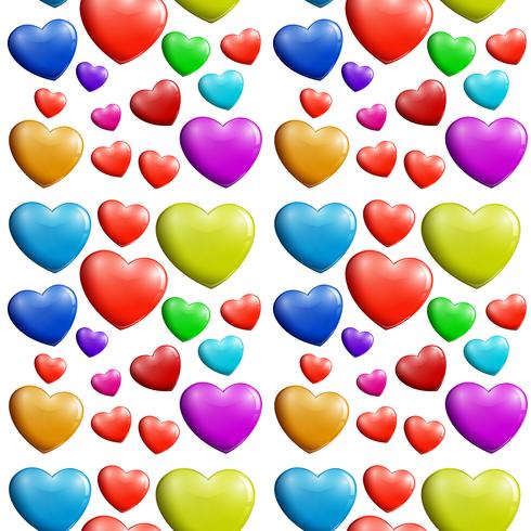 A seamless colorful heart pattern vector