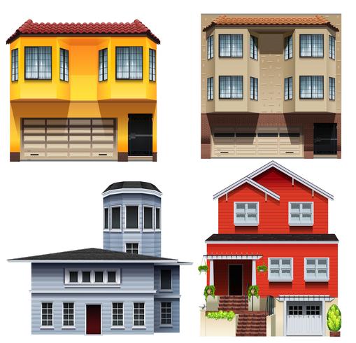 Different building designs vector