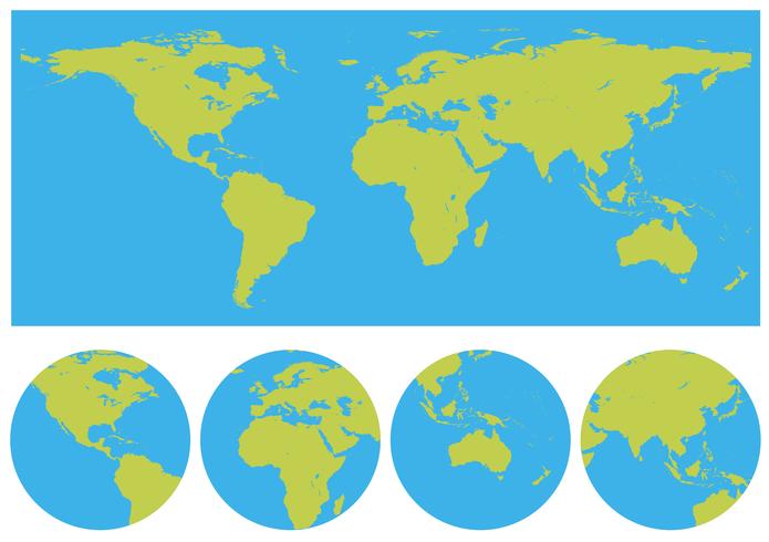 Mapas del mundo en muchos diseños. vector