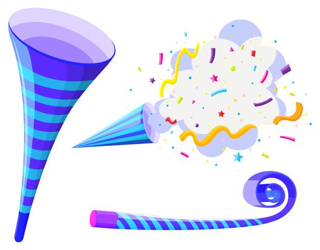 Party horn and pop up cone vector