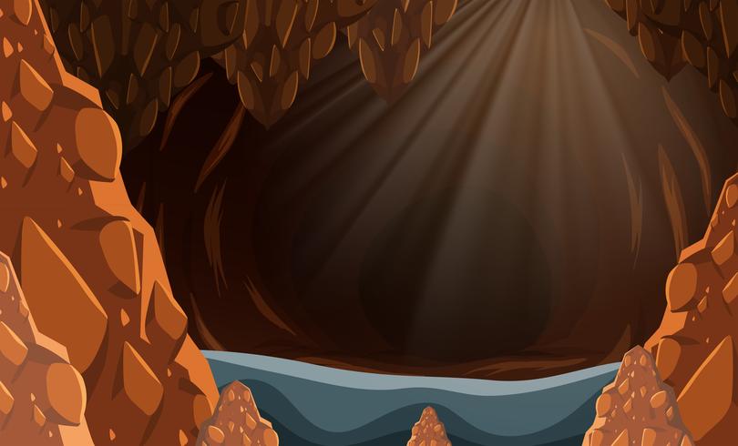 A flooded dark cave vector