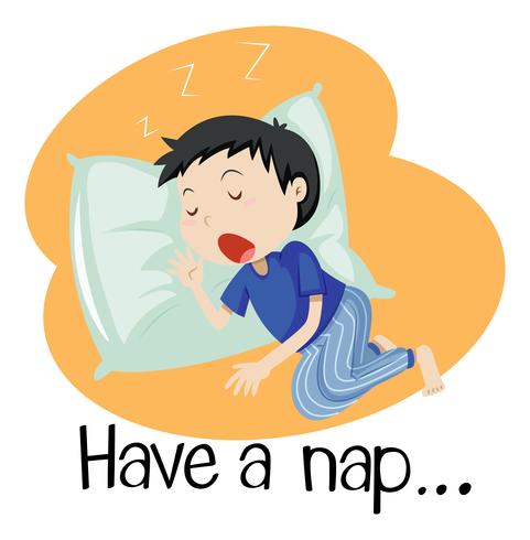 Wordcard for have a nap vector