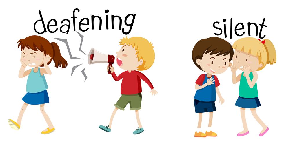Deafening and silent scene vector