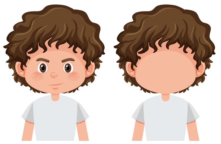 Set of brunette male character vector