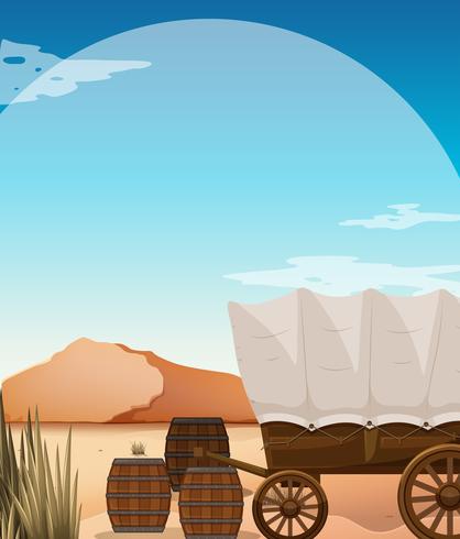 Wagon and barrels in desert field - Download Free Vector Art, Stock Graphics & Images