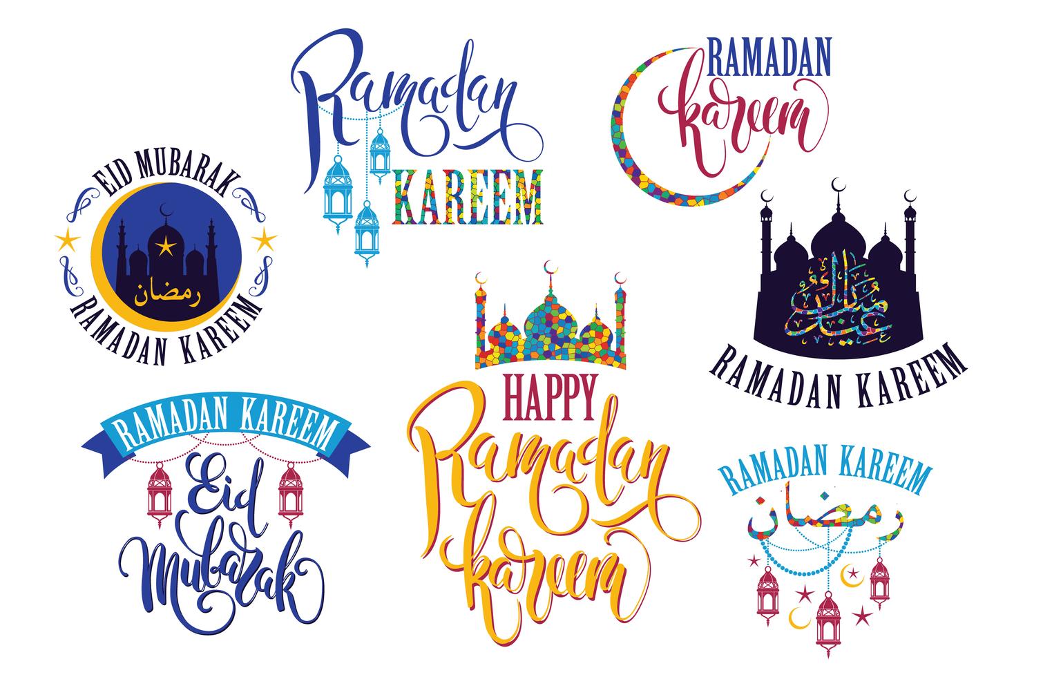 Ramadan Kareem Set Of Ramadan Logos 295659 Vector Art At Vecteezy