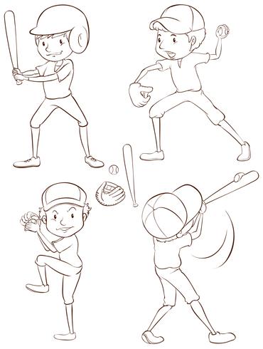 Baseball players vector