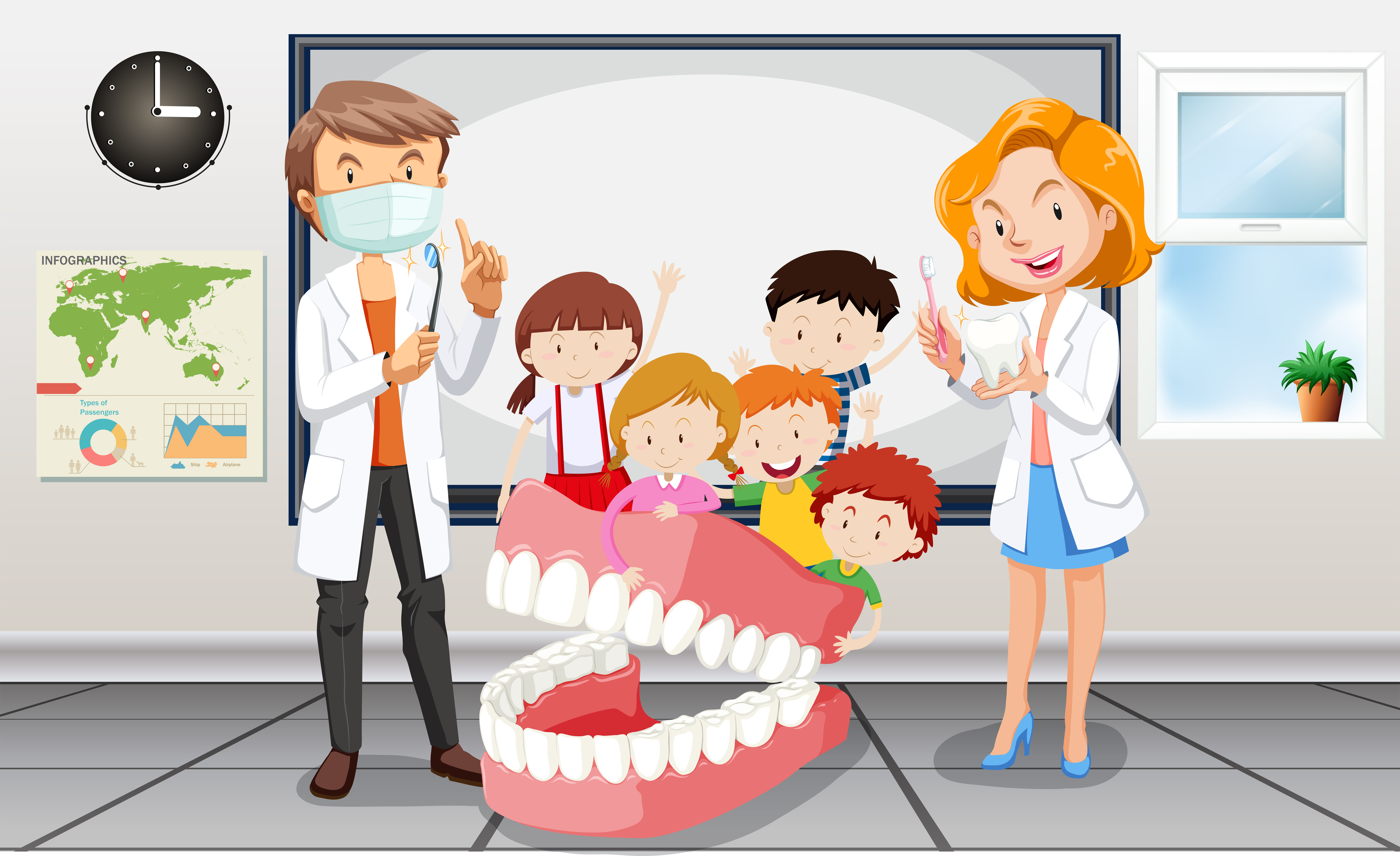 Dentist Cartoon Vector Art, Icons, and Graphics for Free Download