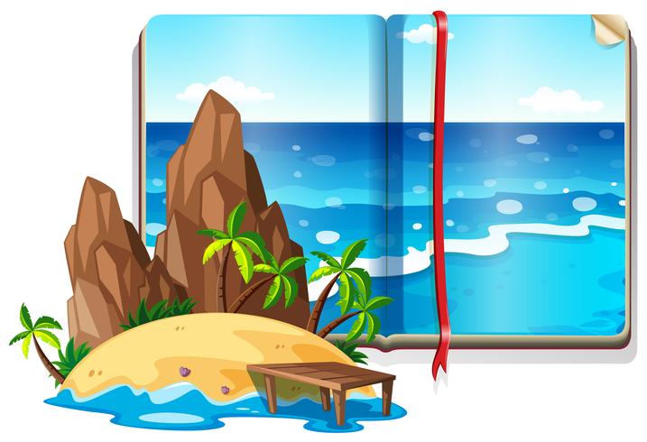 Scene with ocean and island - Download Free Vector Art, Stock Graphics & Images