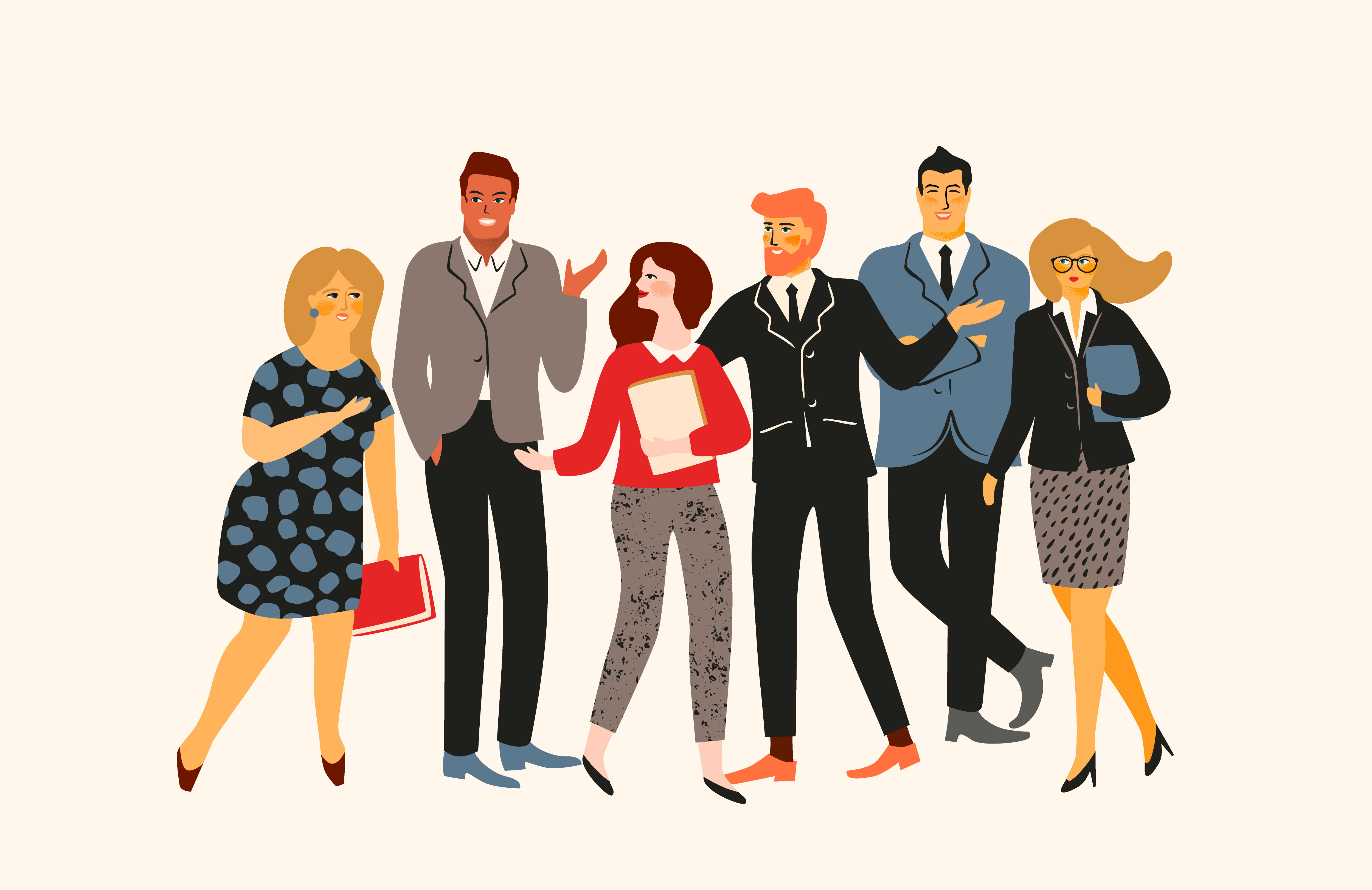 Vectior illustration of office people. Office workers, businessmen