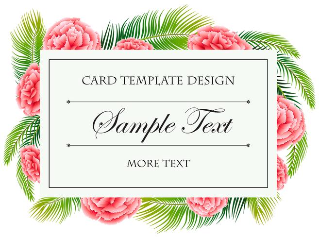 Card template with pink flowers vector