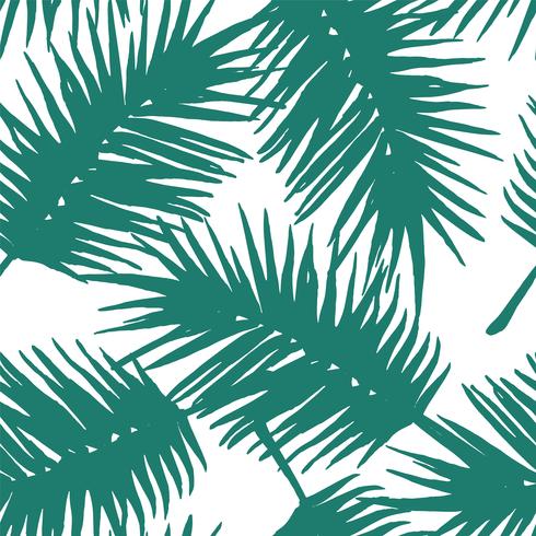 Seamless exotic pattern with tropical palm leaves. vector