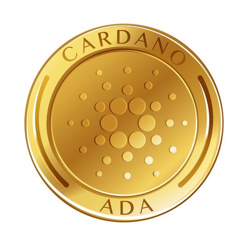 Moneda de cardano sobre fondo blanco vector