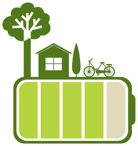 Green battery and nature vector