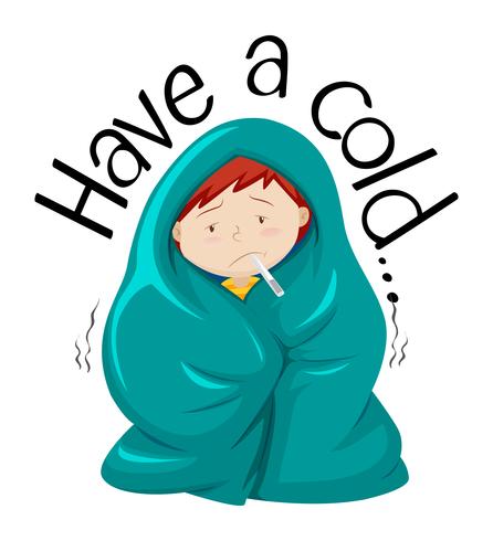 Flashcard design for have a cold vector
