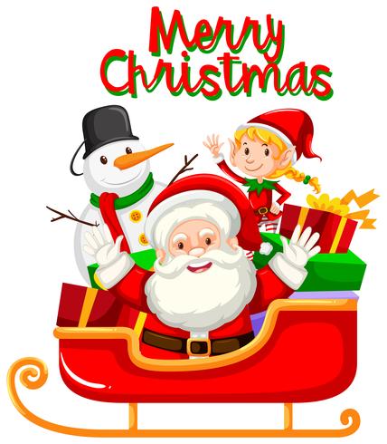 Santa and christmas element for decoration vector