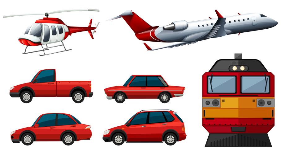 Diferentes diseños de transportes. vector