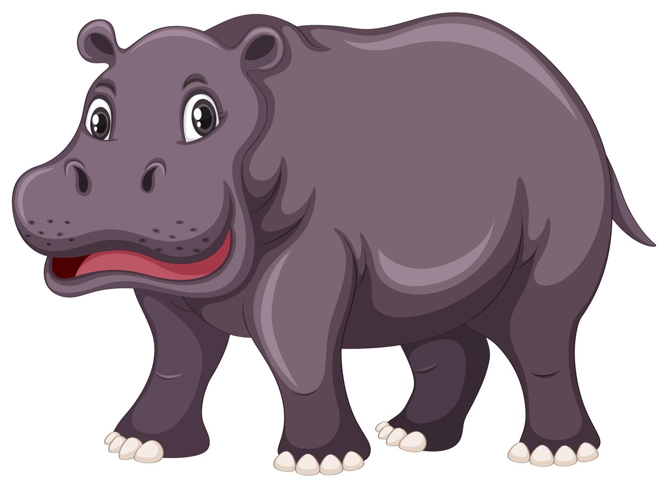 Cute hippo on white background 295822 Vector Art at Vecteezy