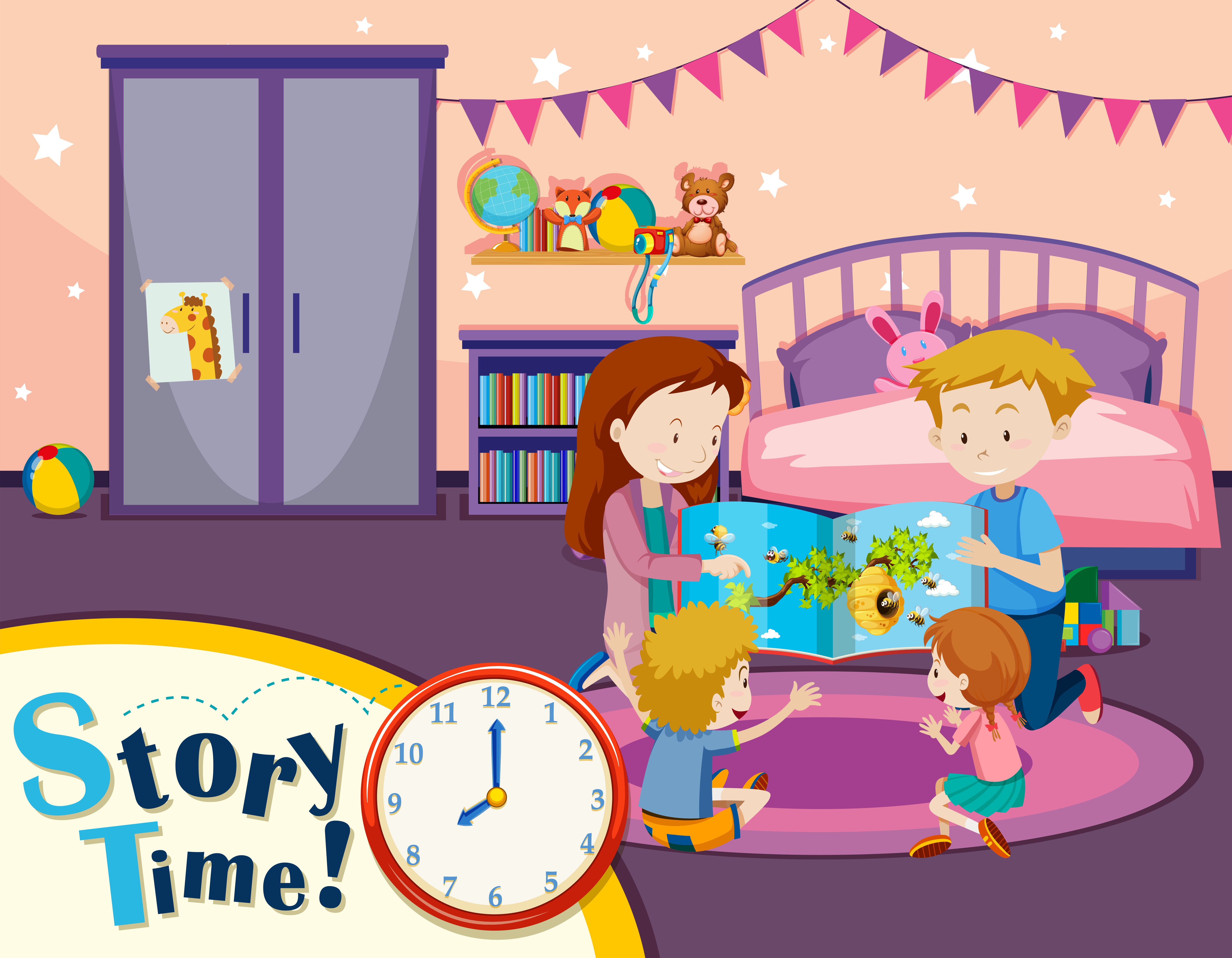 Story Time Family Reading Download Free Vectors Clipart Graphics Vector Art