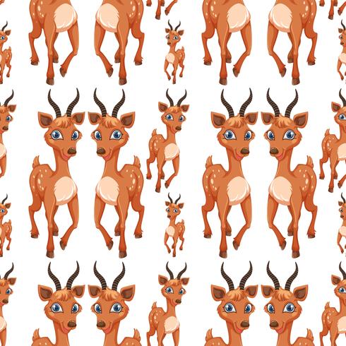 A deer on seamless pattern vector
