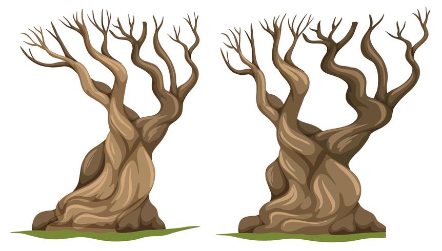 Set of dead tree vector