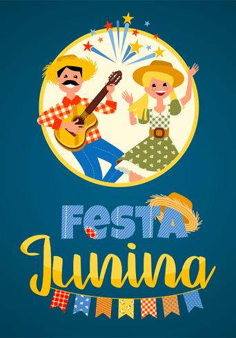 Fiesta latinoamericana, la fiesta de junio de Brasil. Ilustración vectorial vector