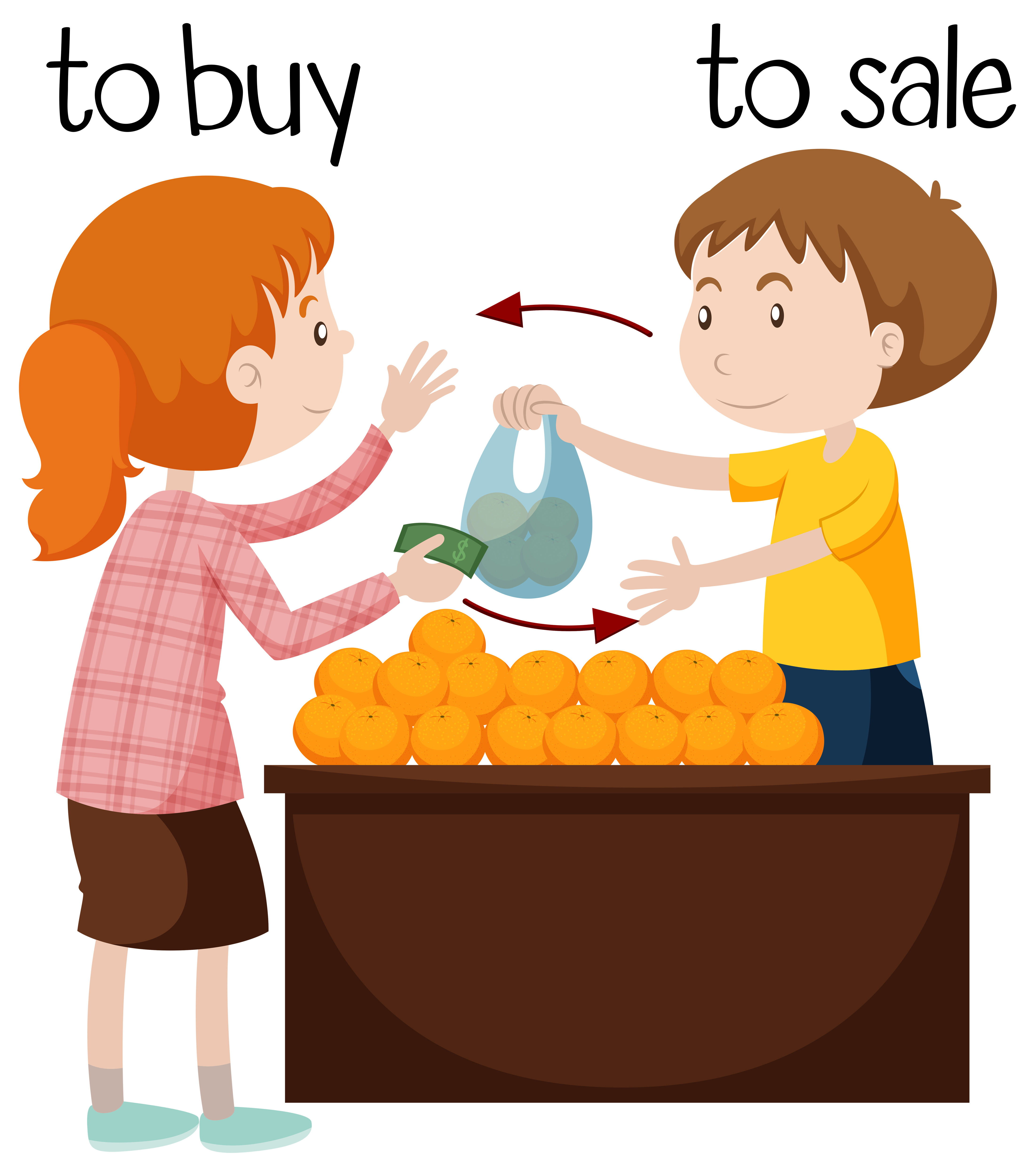 Fruit seller selling oranges 295852 Vector Art at Vecteezy