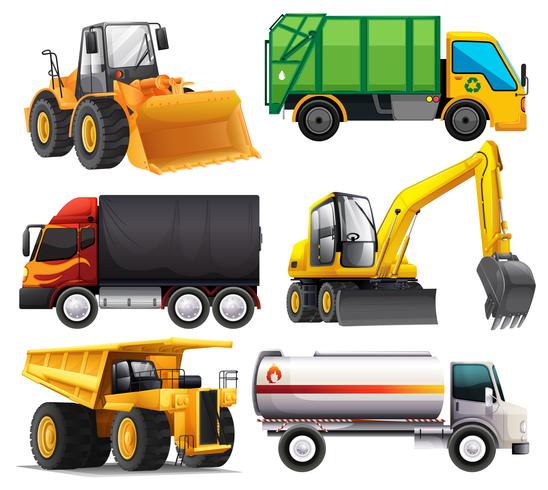 Different types of trucks vector