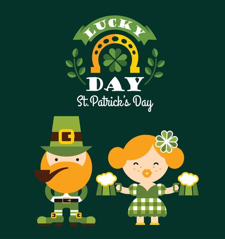 Día de San Patricio. Vector ilustración plana.