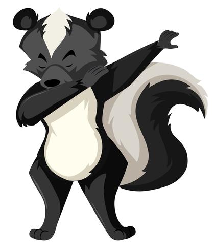 A skunk dabbing on white backgroubd vector