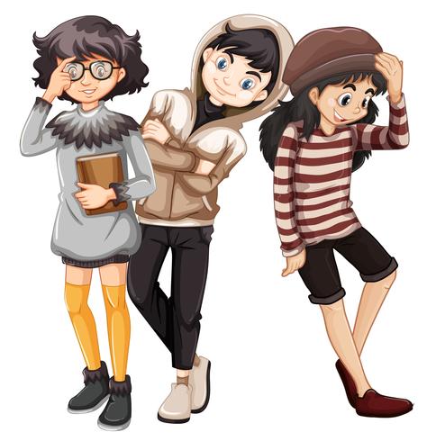 Fashionable young people character - Download Free Vector Art, Stock Graphics & Images