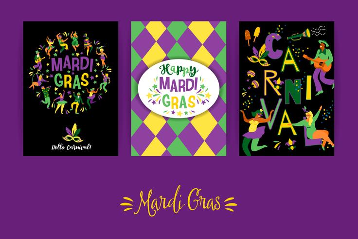 Mardi Gras. Plantillas vectoriales para el concepto de carnaval y otros usuarios. vector