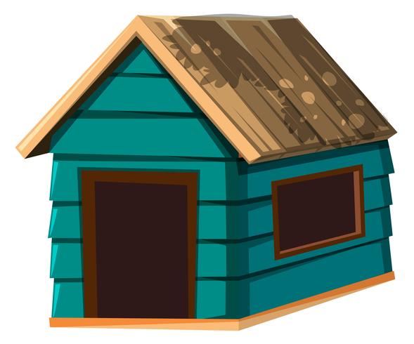 A dog house on white background vector