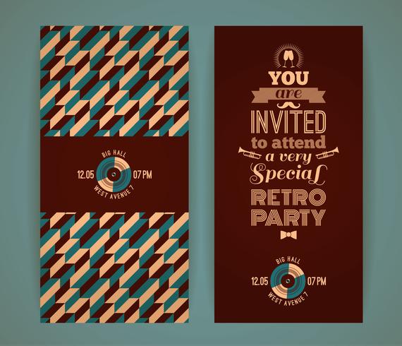 Invitation to retro party. Vintage retro geometric background. vector