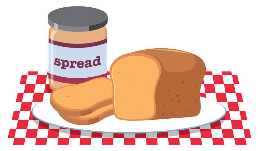 Bread and Peanut Butter Spread vector