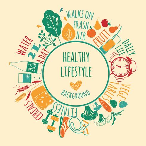 Vector illustration of Healthy lifestyle.