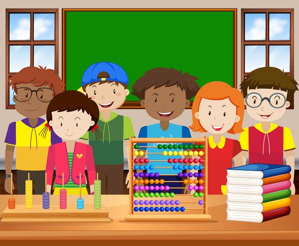 Children with happy face in the classroom - Download Free Vector Art, Stock Graphics & Images