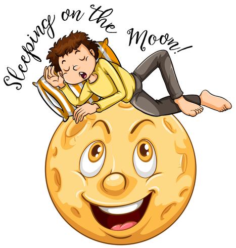 English phrase for sleeping on the moon vector